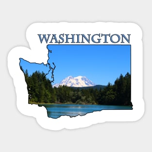 Washington State Outline (Mt. Rainier) Sticker